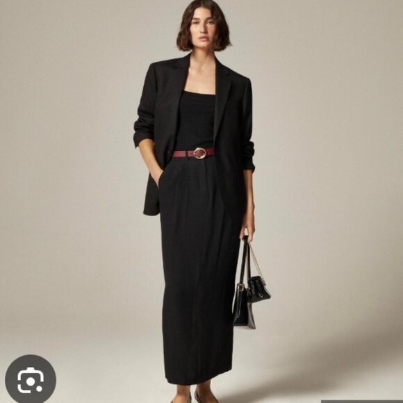 J.Crew Trouser maxi skirt in viscose crepe Size 8 Black New NWT - Picture 1 of 9